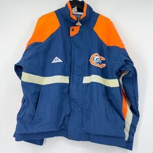 Vintage Apex One Chicago Bears NFL Jacket Blue Orange Colorblock Mens Large 90s